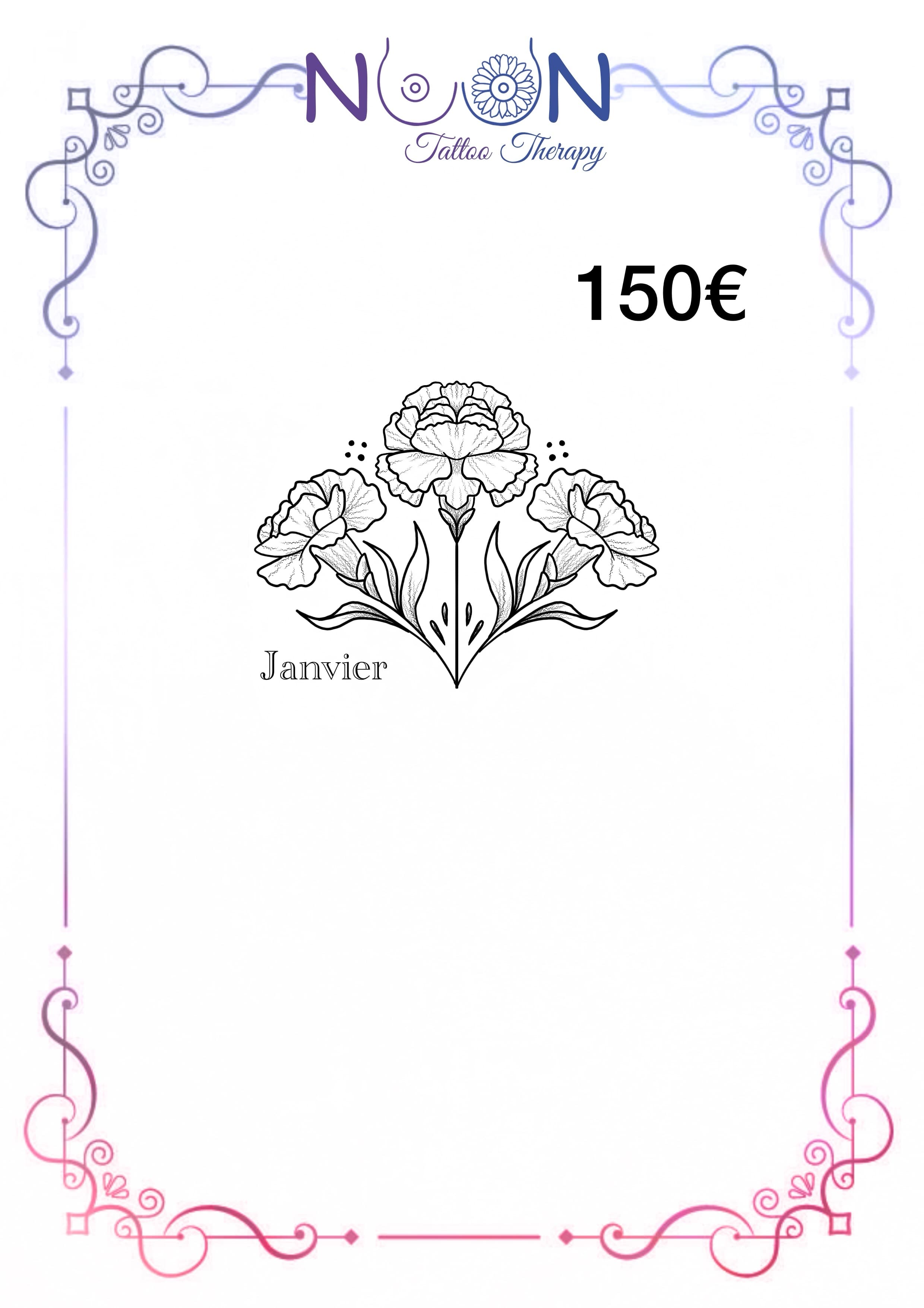 Janvier floral par Noon Tattoo Therapy