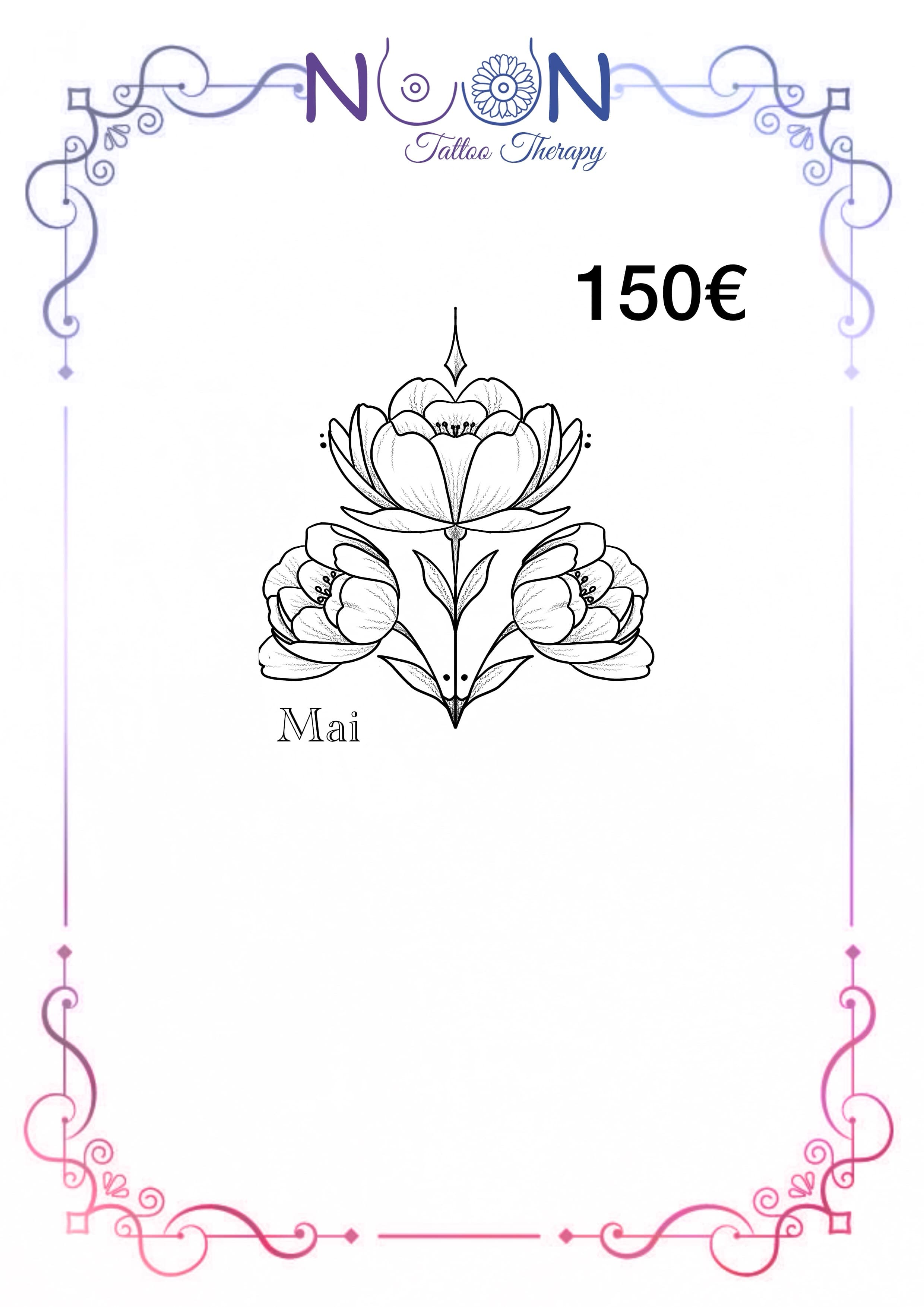 Mai floral, flash par Noon Tattoo Therapy