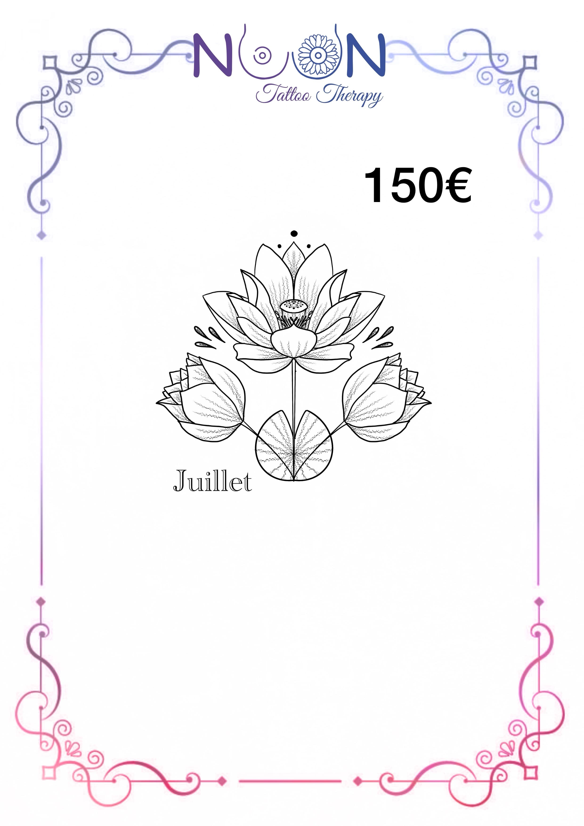 Juillet floral, flash par Noon Tattoo Therapy