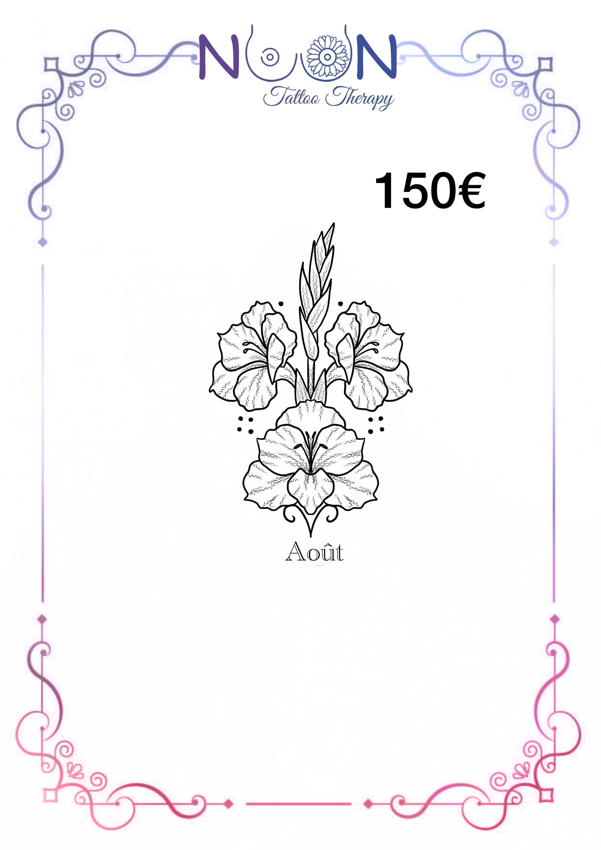 Août Floral, flash par Noon Tattoo Therapy