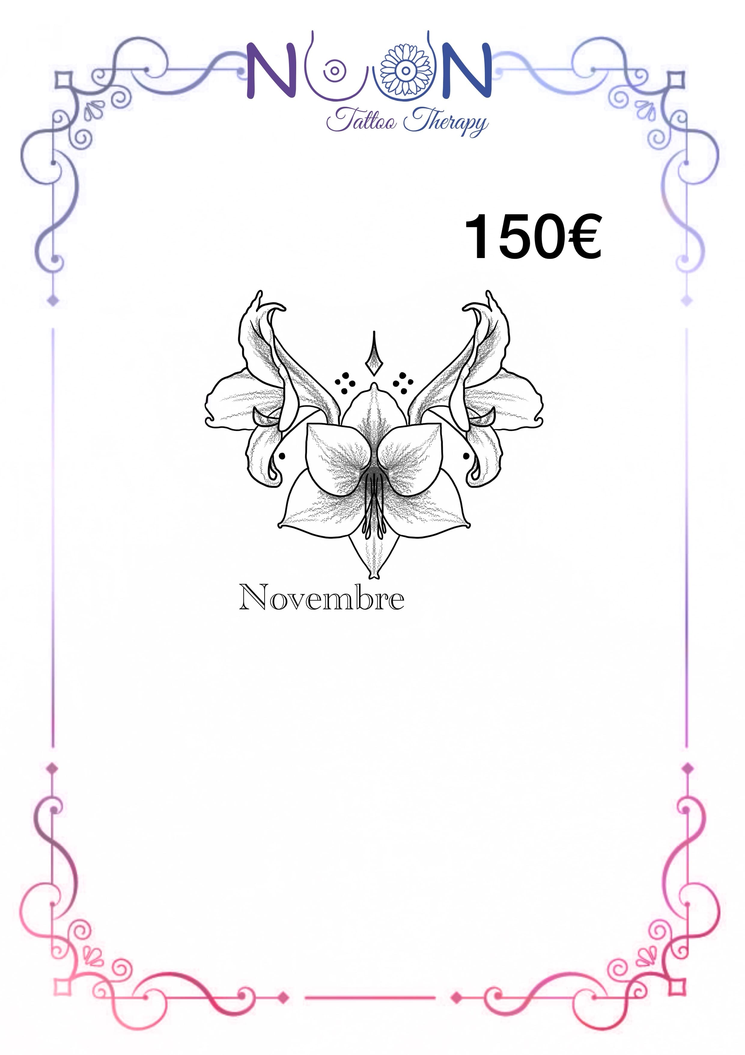 Novembre floral, flash par Noon Tattoo Therapy