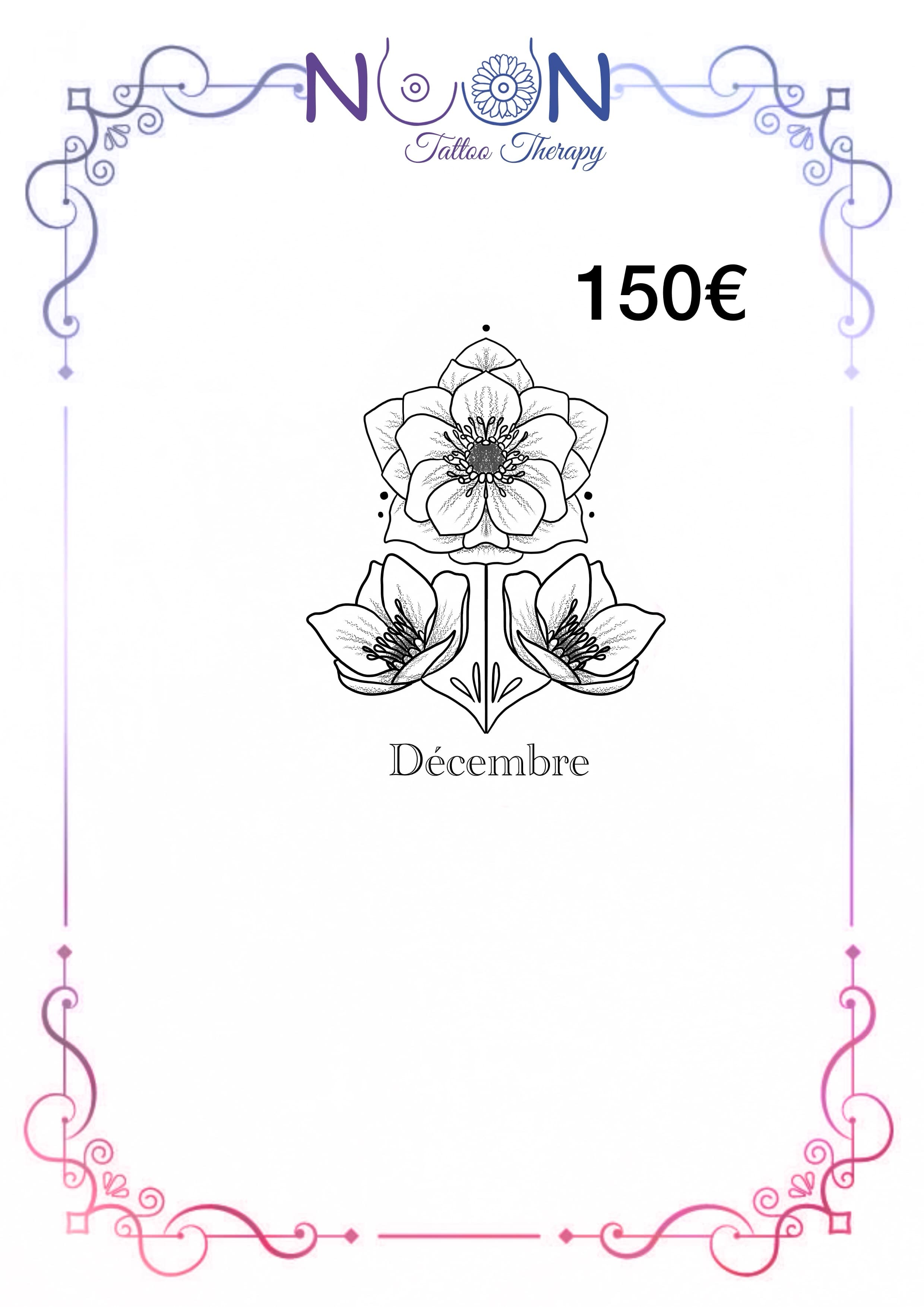 Décembre floral, flash par Noon Tattoo Therapy